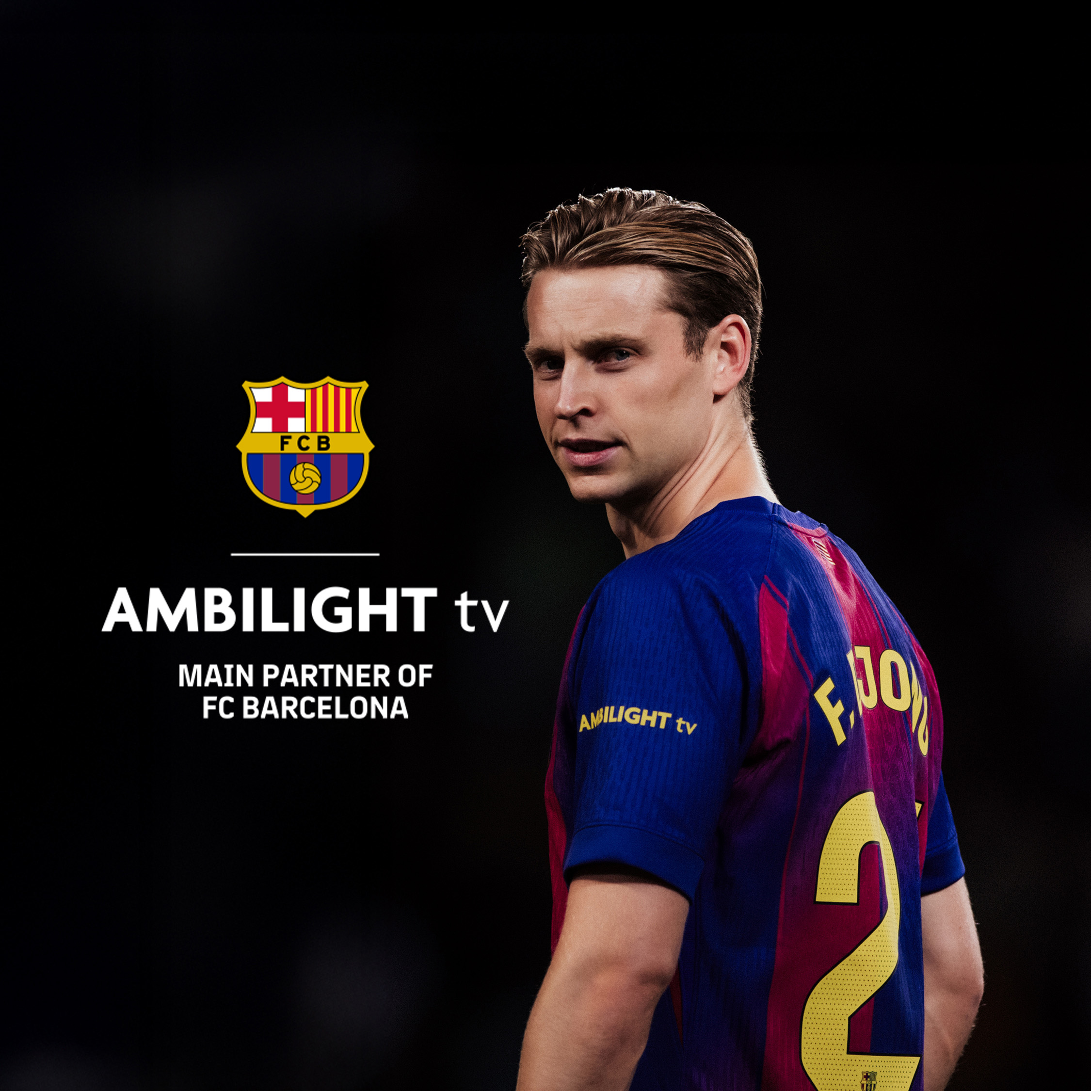 Frenkie de Jong sluit zich aan bij Robert Lewandowski als gezicht van Philips Ambilight TV in 2025/2026