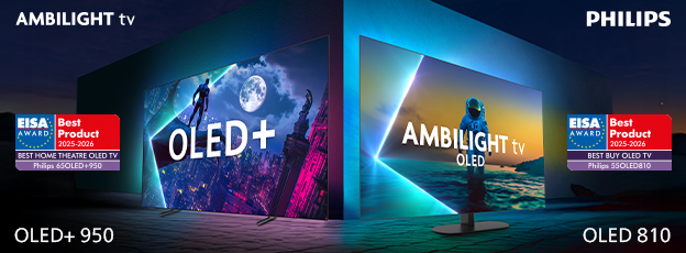 Twee nieuwe Philips OLED Ambilight TV’s winnen prestigieuze EISA Awards.