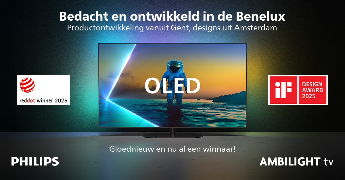 Zeven Red Dot Design Awards voor Philips TV’s, monitor- en audioproducten.