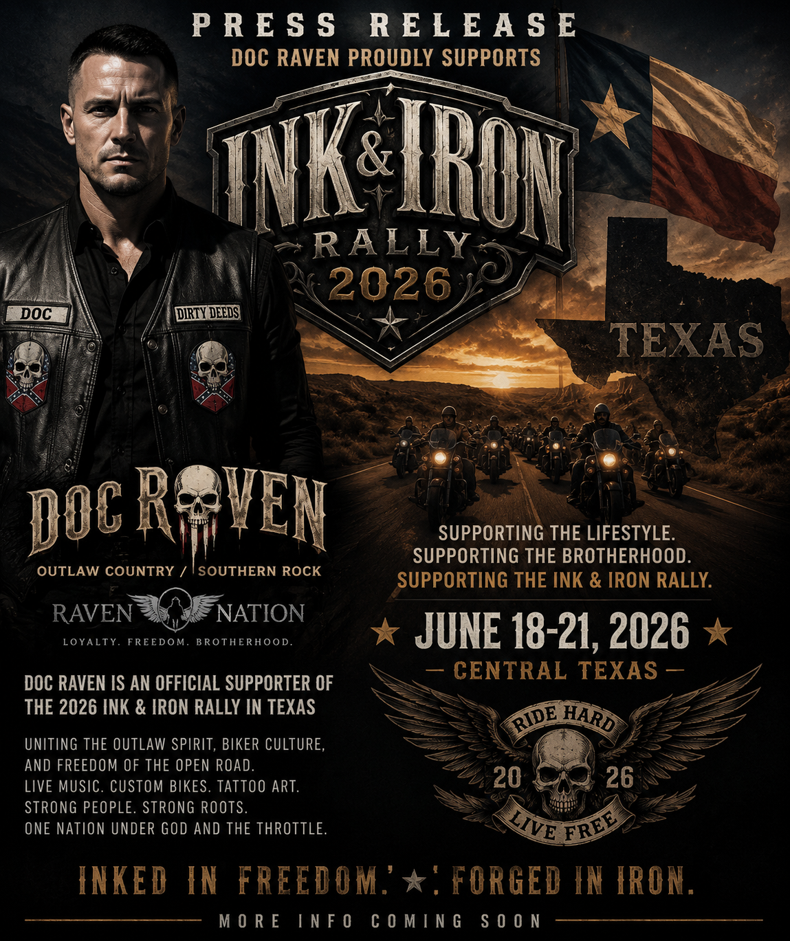 Doc Raven Endorses and Praises Ink & Iron Rally In Texas